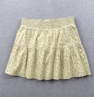BP Nordstrom Skirt M Green Ditsy Floral Tiered Cotton Fairy Soft Grunge Boho
